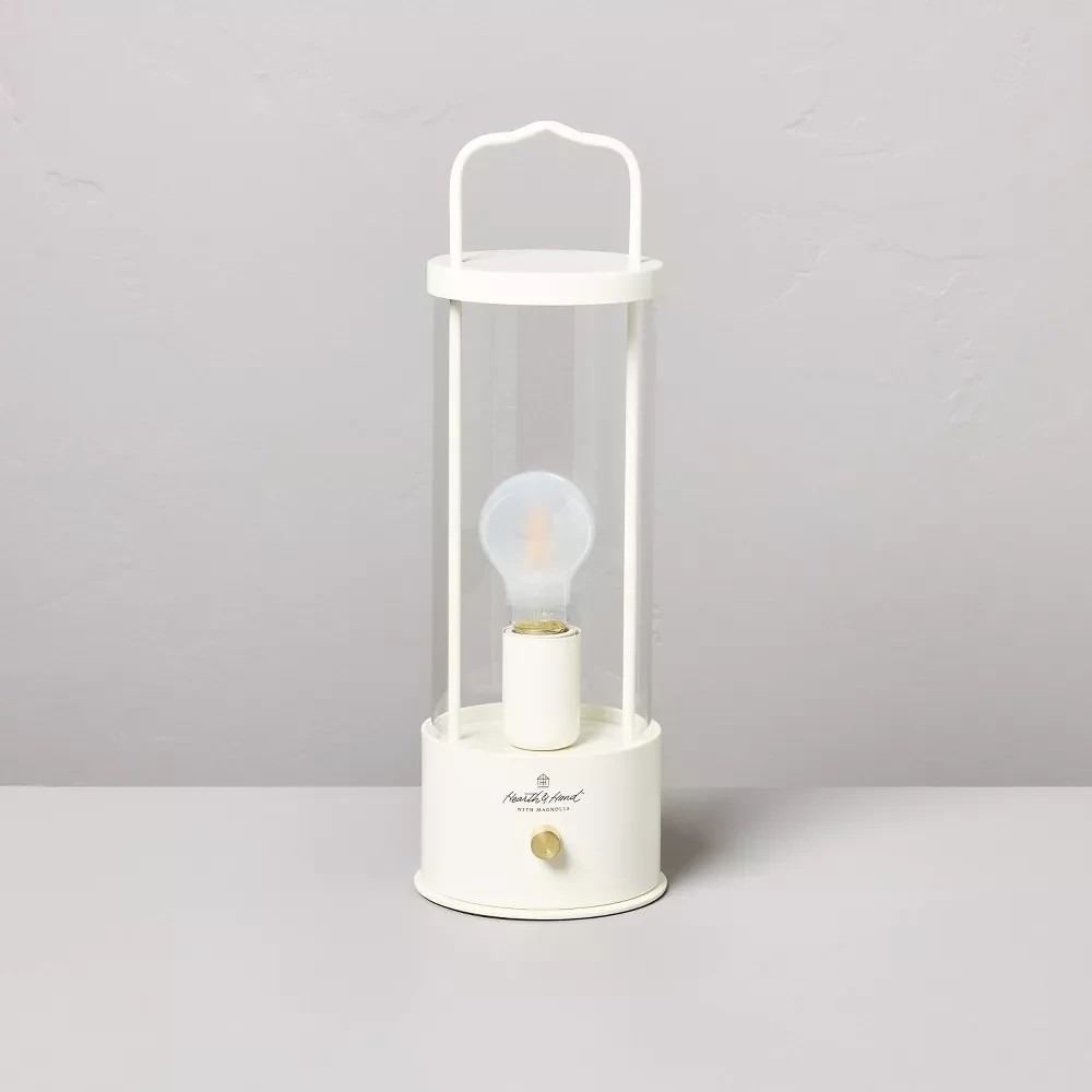 Portable LED Tabletop Lantern Cream Lamp - Hearth & Hand Magnolia, Target